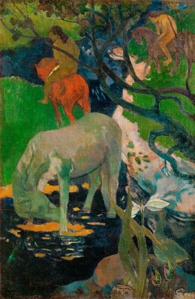White Horse, 1898 | Gauguin | Giclée Leinwand Kunstdruck