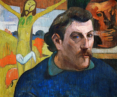 Self Portrait with Yellow Christ, c.1890/91 | Gauguin | Giclée Leinwand Kunstdruck