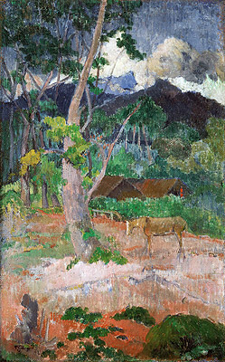 Landscape with a Horse, 1899 | Gauguin | Giclée Leinwand Kunstdruck