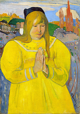 Breton Girl in Prayer, 1894 | Gauguin | Giclée Leinwand Kunstdruck