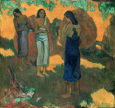 Three Tahitian Women Against a Yellow Background, 1899 | Gauguin | Giclée Canvas Print