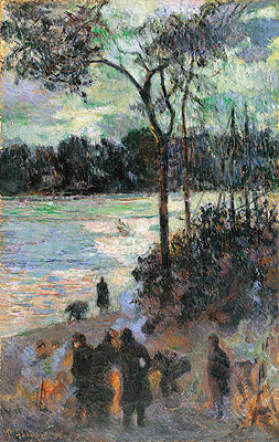 The Fire at the River Bank, 1886 | Gauguin | Giclée Leinwand Kunstdruck