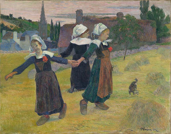 Gauguin | Bretonische Mädchen tanzen, Pont-Aven, 1888 | Giclée Leinwand Kunstdruck