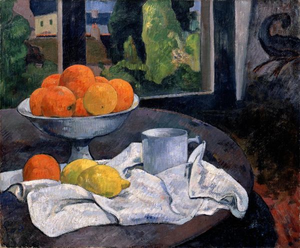 Stillleben mit Früchteschale und Zitronen, c.1889/90 | Gauguin | Giclée Leinwand Kunstdruck