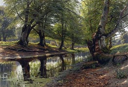 Peder Monsted | A Stream Through the Glen, Deer in the Distance, 1905 | Giclée Canvas Print