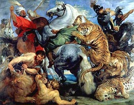 Rubens | Tiger, Lion and Leopard Hunt, 1616 by | Giclée Canvas Print