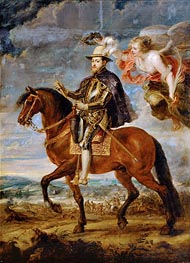 Felipe II on Horseback, 1628 von Rubens | Leinwand Kunstdruck
