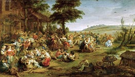 A Church Festival or Weding in a Village, c.1635/38 von Rubens | Leinwand Kunstdruck