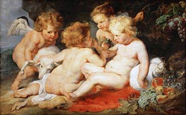 Infant Christ with John the Baptist and Two Angels | Rubens | Gemälde Reproduktion