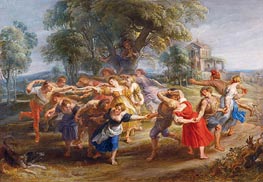 Peasant Dance, c.1636/40 by Rubens | Canvas Print