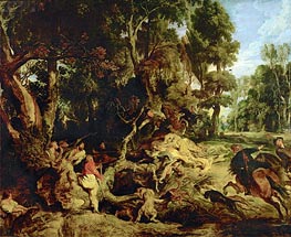 Die Wildschweinjagd | Rubens | Gemälde Reproduktion