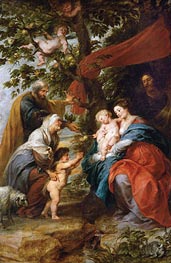 Die Hl. Familie unter dem Apfelbaum (Ildefonso-Altar), c.1630/32 von Rubens | Leinwand Kunstdruck