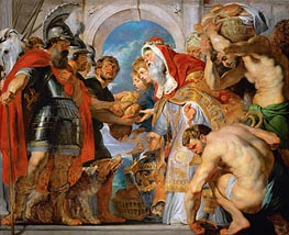 Abraham and Melchizedek, c.1615/18 von Rubens | Leinwand Kunstdruck