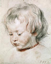 Portrait of Artist Son Nicolas, 1621 von Rubens | Papier-Kunstdruck