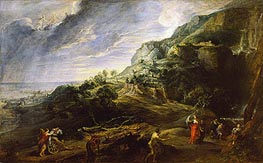 Landscape with Ulysses and Nausicaa, c.1625/27 by Rubens | Canvas Print