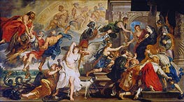 Death of Henry IV and the Proclamation of the Regency of Marie de Medicis, 14 May 1610, c.1621/25 von Rubens | Leinwand Kunstdruck