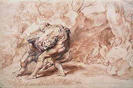 Hercules Strangling the Nemean Lion, c.1620 by Rubens | Paper Art Print
