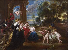 The Holy Family with Saints in a Landscape, c.1635/40 by Rubens | Canvas Print