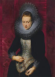 Portrait of a Young Woman with a Rosary, c.1609/10 von Rubens | Leinwand Kunstdruck