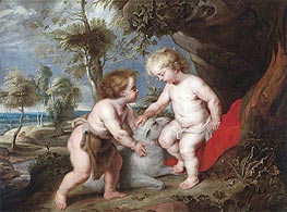 The Christ Child and the Infant John the Baptist, undated von Rubens | Leinwand Kunstdruck