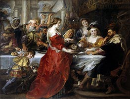 Das Fest des Herodes, c.1635/38 von Rubens | Leinwand Kunstdruck