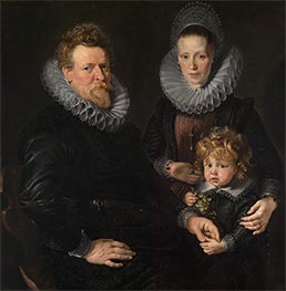 Bildnis des Brüsseler Goldschmieds Robert Staes, seiner Frau Anna und ihres Sohnes Albert, c.1610/11 von Rubens | Leinwand Kunstdruck