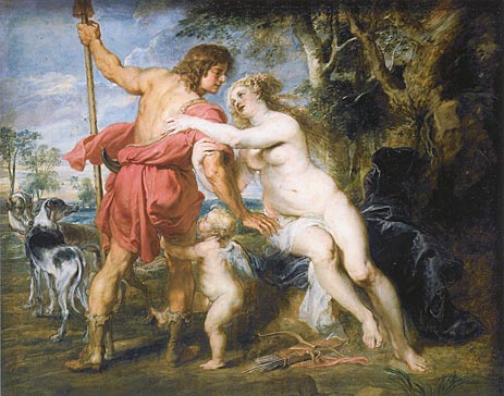 Venus and Adonis, c.1635/38 | Rubens | Giclée Leinwand Kunstdruck