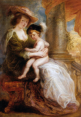 Helena Fourment with her Eldest Son, Frans, c.1635 | Rubens | Giclée Leinwand Kunstdruck