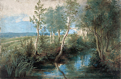 Landscape with Stream Overhung with Trees, c.1637/40 | Rubens | Giclée Papier-Kunstdruck