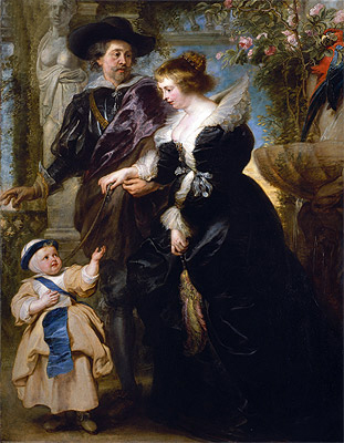 Rubens, His Wife Helena Fourment and One of Their Childrens the Infant Jesus to Saint Francis, c.1635/40 | Rubens | Giclée Leinwand Kunstdruck