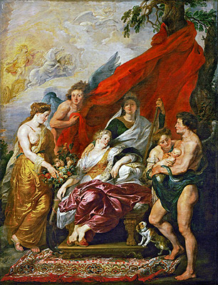 The Birth of Louis XIII at Fontainebleau, 27th September 1601 (The Medici Cycle), c.1621/25 | Rubens | Giclée Leinwand Kunstdruck