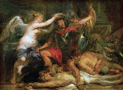 Krönung des Siegers, 1630 | Rubens | Giclée Leinwand Kunstdruck