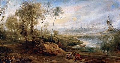 Landscape with Birdcatcher, n.d. | Rubens | Giclée Leinwand Kunstdruck