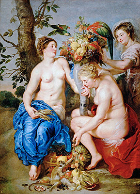 Ceres with Two Nymphs, c.1624 | Rubens | Giclée Leinwand Kunstdruck