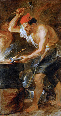 Vulcan Forging the Lightning of Jupiter, c.1636/38 | Rubens | Giclée Leinwand Kunstdruck