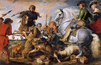 Rubens | Wolf and Fox Hunt, c.1615/21 | Giclée Canvas Print