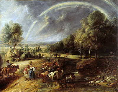 Landscape with Rainbow, c.1636 | Rubens | Giclée Leinwand Kunstdruck