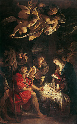 Adoration of the Shepherds, 1608 | Rubens | Giclée Leinwand Kunstdruck