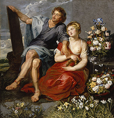 Pausias and Glycera, c.1612/15 | Rubens | Giclée Leinwand Kunstdruck