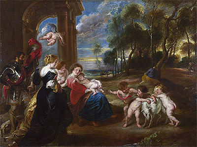 The Holy Family with Saints in a Landscape, c.1635/40 | Rubens | Giclée Canvas Print