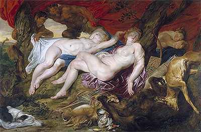 Rubens | Diana and her Nymphs Spied upon by Satyrs, c.1616 | Giclée Leinwand Kunstdruck