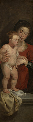 Virgin and Child (Left Panel of Christ in the Straw), c.1618 | Rubens | Giclée Leinwand Kunstdruck