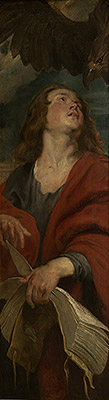 John the Evangelist (Right Panel of Christ in the Straw), c.1618 | Rubens | Giclée Leinwand Kunstdruck