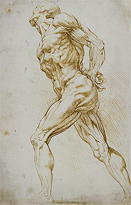 Anatomical Study (A Nude Striding to the Right), n.d. | Rubens | Giclée Papier-Kunstdruck