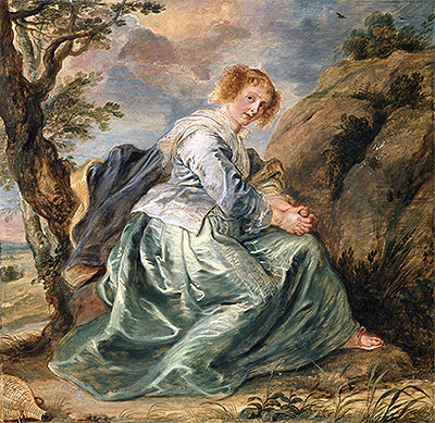 Hagar in the Desert, a.1630 | Rubens | Giclée Leinwand Kunstdruck