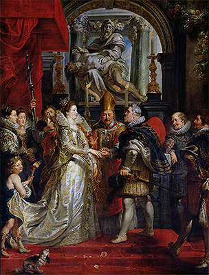 The Proxy Marriage of Marie de Medici and Henri IV 5th October 1600, c.1621/25 | Rubens | Giclée Leinwand Kunstdruck