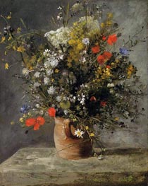 Flowers in a Vase, c.1866 by Renoir | Canvas Print