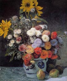 Mixed Flowers in an Earthenware Pot | Renoir | Painting Reproduction