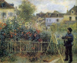 Claude Monet Painting in His Garden at Argenteuil, 1873 von Renoir | Leinwand Kunstdruck