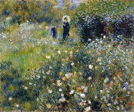 Woman with a Parasol in a Garden | Renoir | Painting Reproduction